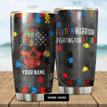  Autism Warrior Stainless Steel Tumbler Personalized