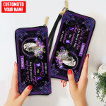  Customized Name Horse Mandala Purple Printed Leather Wallet NA