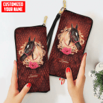  Customized Name Horse Printed Leather Wallet PD