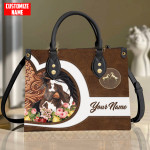  Customized Name Horse Printed Leather Handbag HN