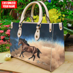  Customized Name Horse Printed Leather Handbag PH