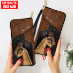  Customized Name Horse Printed Leather Wallet PH