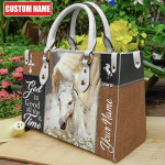  Customized Name Horse Printed Leather Handbag KLNA