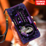  Customized Name Horse Mandala Purple Printed Leather Wallet NA