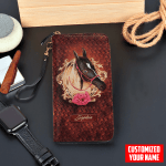  Customized Name Horse Printed Leather Wallet PD