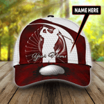  Personalized Golf Red Color Golf Classic Cap