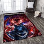  Dragon And Wolf Painting Art Rug