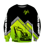  Excavator Heavy Equipment Custom Polo Shirts