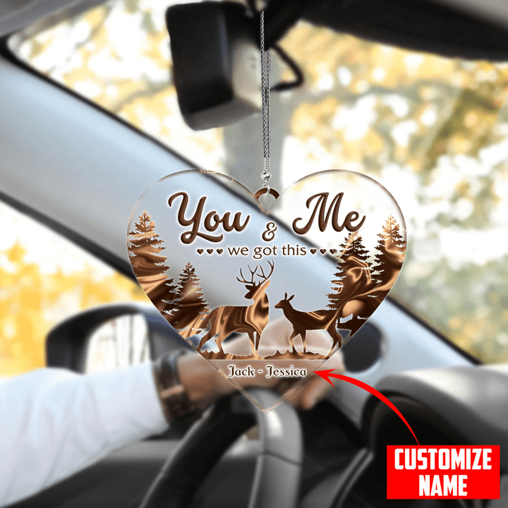  Personalized Deer Couple You And Me We Got This Hunting Car Hanging Ornament