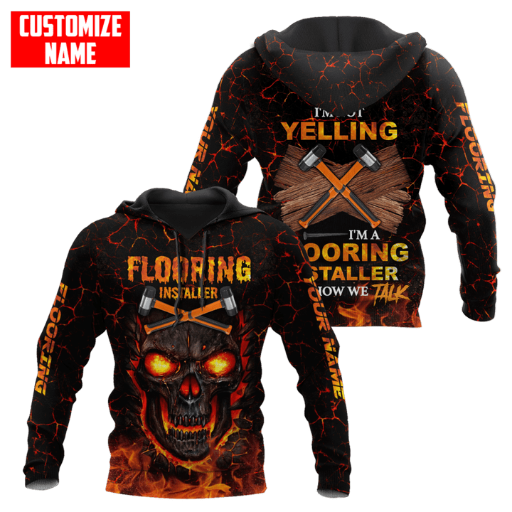  Tmarctee Customized Name Flooring Shirts Fire Skull
