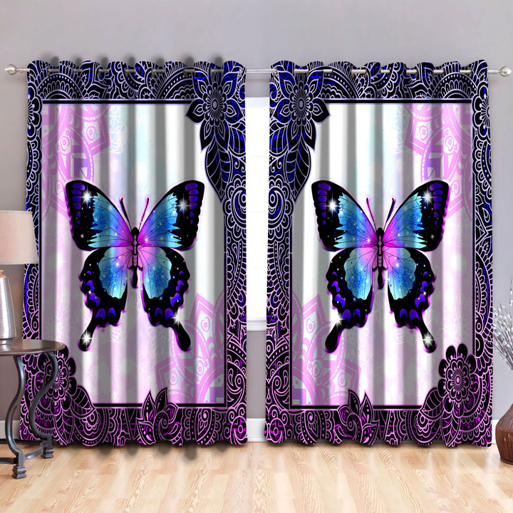  Butterfly Mandala All Over Printed Curtain