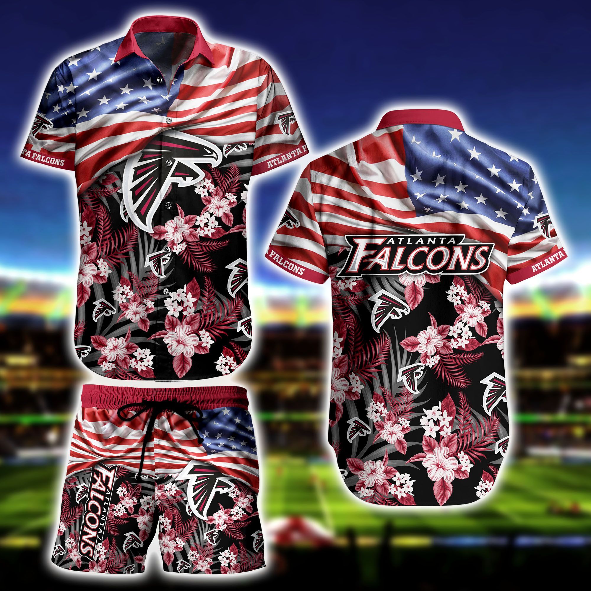 Middily- Atlanta Falcons -Hawaii Shirt Short Flag