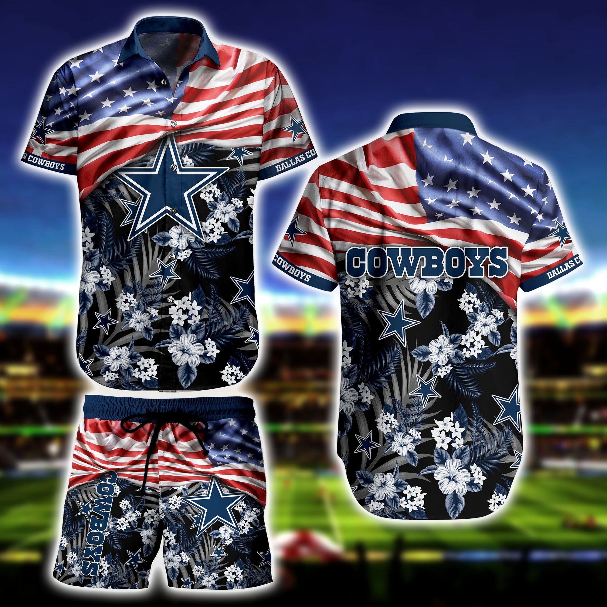 Middily- Dallas Cowboys -Hawaii Shirt Short Flag