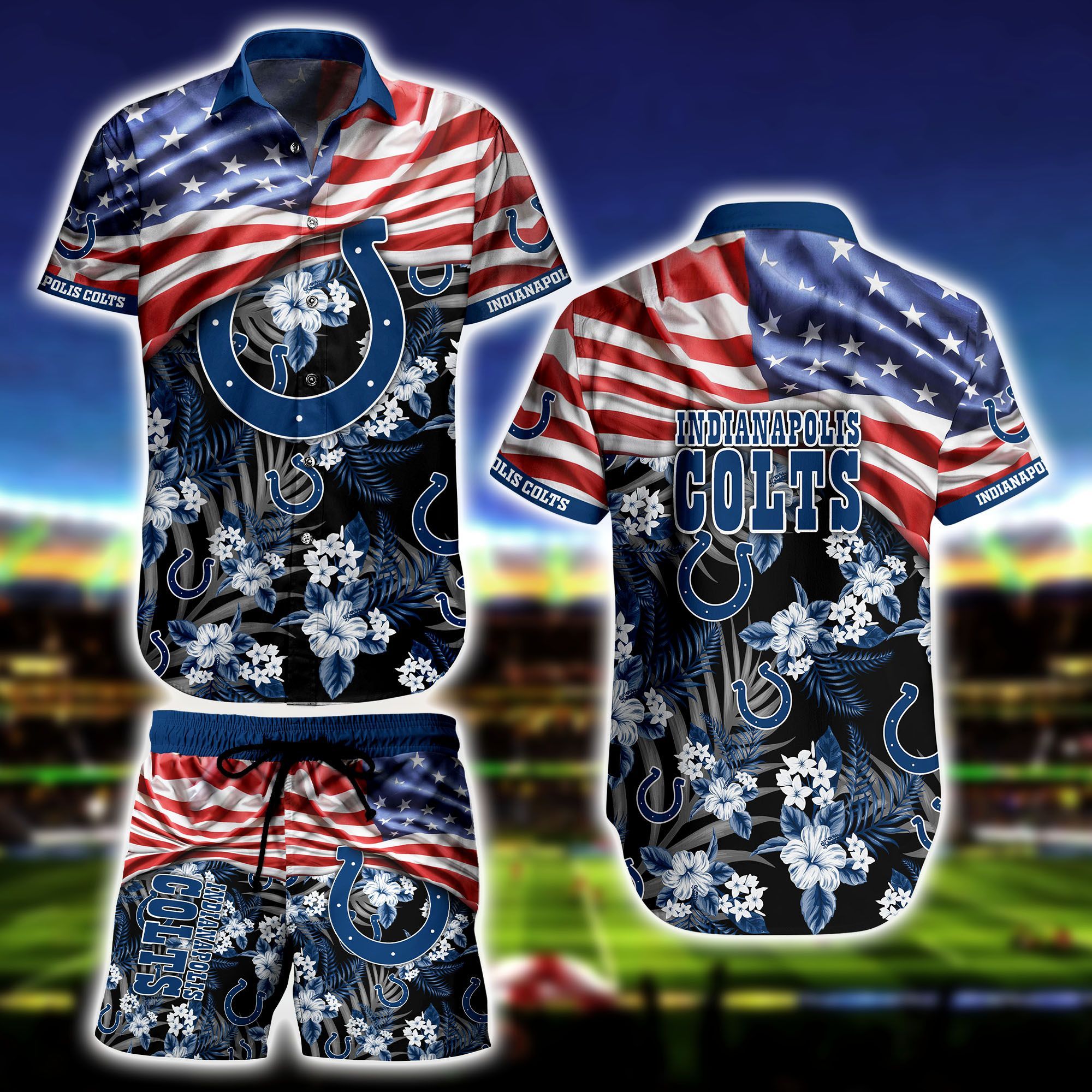 Middily- Indianapolis Colts -Hawaii Shirt Short Flag