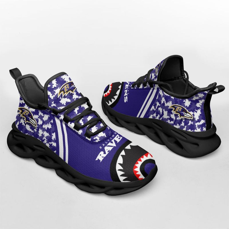 MiddilyBaltimore Ravens Camo Bape Limited Edition Max Soul Black Or White Soles Shoes NLA019509