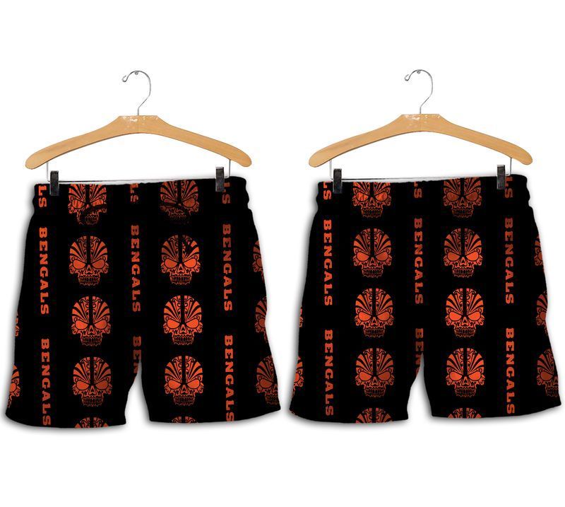 MiddilyCincinnati Bengals Mystery Skull Limited Edition Hawaii Shirt and Shorts Summer Collection Size S-5XL NLA007012