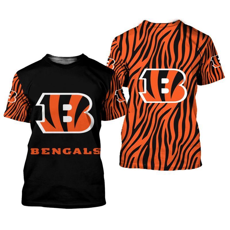 MiddilyCincinnati Bengals Stripe Pattern Limited Edition All Over Print Hoodie T shirt Unisex Size NLA000912