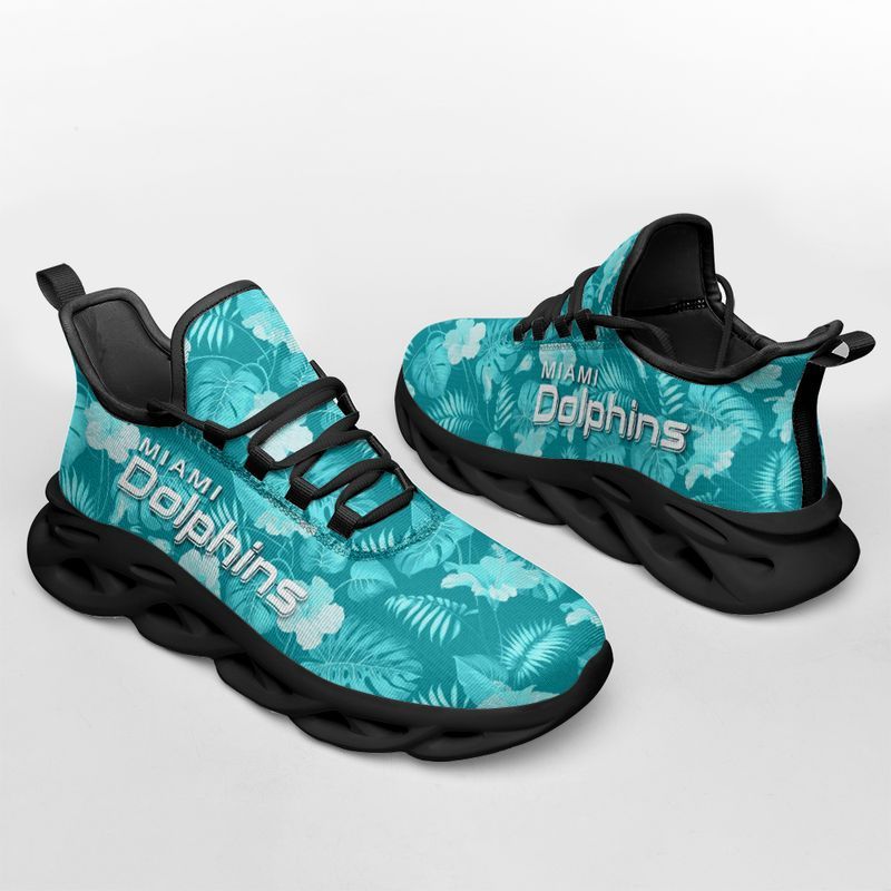 MiddilyMiami Dolphins Tropical Flowers Print Limited Edition Max Soul Shoes NLA016608