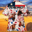 TX Longhorn Cattle Lovers Texas Flag Hawaiian Shirt