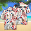 Great Pyrenees Dog Lovers American Flag Hawaiian Shirt