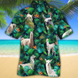Llama Lovers Tropical Leaves Hawaiian Shirt