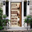 Hereford Cattle Lovers Keep Door Closed Door Cover
