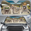 Raccoon Lovers Country Road Car Auto Sunshade 57" x 27.5"