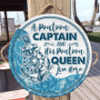 A Pontoon Captain And His Pontoon Queen Live Here Round Wooden Sign 12" x 12"