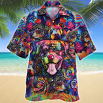 Rottweiler Dog Watercolor Hawaiian Shirt