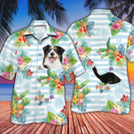 Australian Shepherd Dog Lovers Striped Hawaiian Shirt