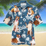 American Staffordshire Terrier Dog Lovers Blue Tribal Pattern Hawaiian Shirt
