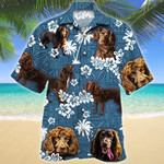 Boykin Spaniel Dog Blue Tribal Pattern Hawaiian Shirt