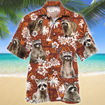 Raccoon Red Tribal Pattern Hawaiian Shirt