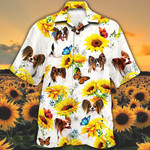 Papillon Dog Lovers Sun Flower Hawaiian Shirt