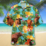 Red Angus Cattle Lovers Pineapple Hawaiian Shirt