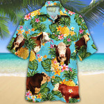 Hereford Cattle Lovers Pineapple Hawaiian Shirt