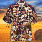 TX Longhorn Cattle Lovers Red Plaid Pattern Hawaiian Shirt