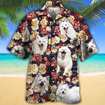 American Eskimo Dog Lovers Red Plaid Pattern Hawaiian Shirt