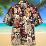 Golden Retriever Dog Lovers Red Plaid Pattern Hawaiian Shirt