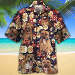 Staffordshire Bull Terrier Dog Lovers Red Plaid Pattern Hawaiian Shirt