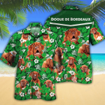 Dogue de Bordeaux Dog Lovers Green Floral Pattern Hawaiian Shirt