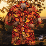 Red Angus Cattle Lovers Autumn Red Leaves Hawaiian Shirt