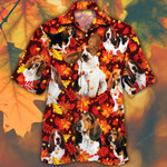 Basset Hound Dog Lovers Autumn Red Leaves Hawaiian Shirt