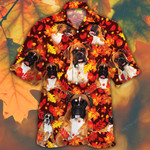 Boxer Dog Lovers Autumn Red Leaves Hawaiian Shirt