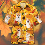 Shiba Dog Lovers Orange Nature Autumn Hawaiian Shirt