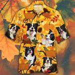 Border Collie Dog Lovers Orange Nature Autumn Hawaiian Shirt