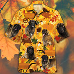 Leonberger Dog Lovers Orange Nature Autumn Hawaiian Shirt