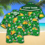 Tacos Lovers Green Floral Pattern Hawaiian Shirt