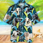 Brahman Cattle Lovers Jungle Leaves Hawaiian Shirt