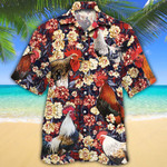 Rooster Lovers Red Plaid Pattern Hawaiian Shirt